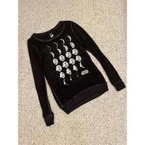 Star Wars Death Star Moon Phases Long Sleeve T-Shirt Dark Heather Grey